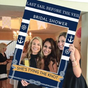 LaVenty Nautical Bachelorette Party Decorations Boat Last Sail Before The Veil Party Supplies Nautical Bridal Shower Party Supplies Get Nauti Party Photo Booth Props Frame