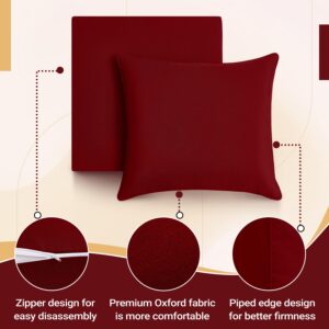 cozyide Outdoor Deep Seat Patio Cushions Set, Waterproof Outdoor Chair Cushions Set, Memory Foam Patio Furniture Cushions 24" x 24", Includes Seat Cushion & Back Pillow, Burgundy