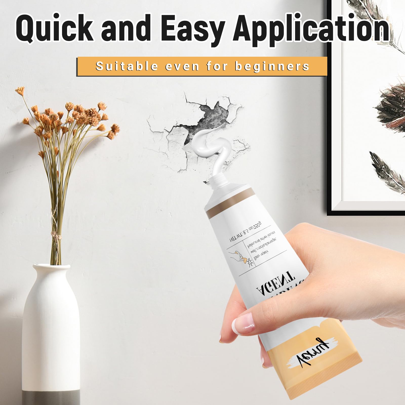 Verny Drywall Repair Kit, Spackle Wall Repair, Wall Mending Agent with Scraper, 8.5oz - Quick and Easy Solution for Filling Holes and Cracks in Home Walls, Plaster Wall and Wood Scratch Repair