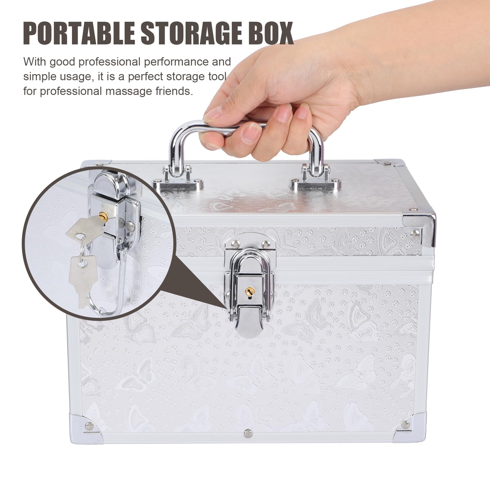 DOITOOL 1pc Pedicure Kit Travel Tool Box Metal Toolbox Makeup Storage Organizer Box Metal Medicine Storage Box Manicure Supplies Case Jewelry Organizer Portable Storage Case Metal Tool Box