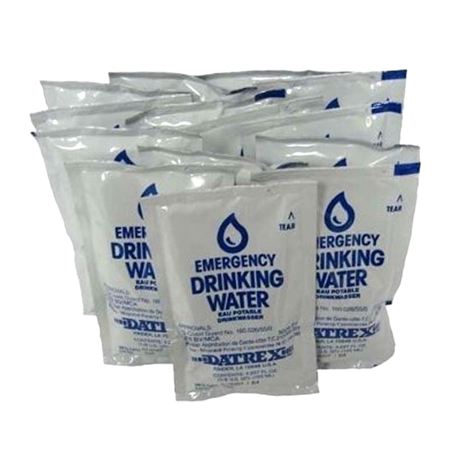 Ready America 72 Hour Deluxe Emergency Kit & Datrex Emergency Water Packet 4.227 oz - 3 Day/72 Hour Supply (18 Packs), White