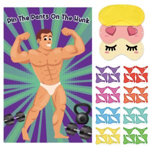 bridal shower games pin the pants on the hunk with 42 stickers large game poster for bachelorette party games girls night party games