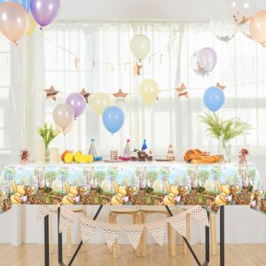 CORODER 3PCS Winnie Party Tablecloth Baby Shower Table Cover Party Supplies for Boys Girls Newborn Birthday Decorations