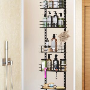 Elbourn Over The Door Shower Caddy, Adjustable Hanging Shower Organizer, Shampoo Rack Bathroom Storage - 5 Shelves