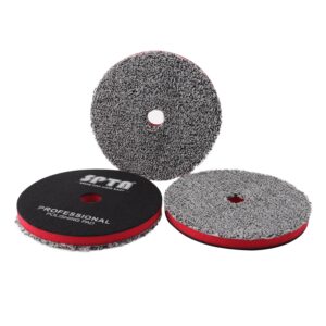 spta 5"(125mm) microfiber cutting pads, 3pcs soft microfiber wax removal pad, detailing wax applicator pad, for waxing and polishing&scratch and vortex removal pad, ultrafine fiber pad