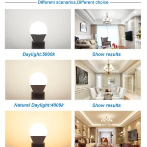 EvaStary Ceiling Fan Light Bulbs, 60W Equivalent E12 LED Bulb, Super Bright 600LM Daylight 5000K Small Base A15 Shape Candelabra Bulb for Chandelier, Ceiling Fans, Non-dimmable, 85-265V, 6 Pack