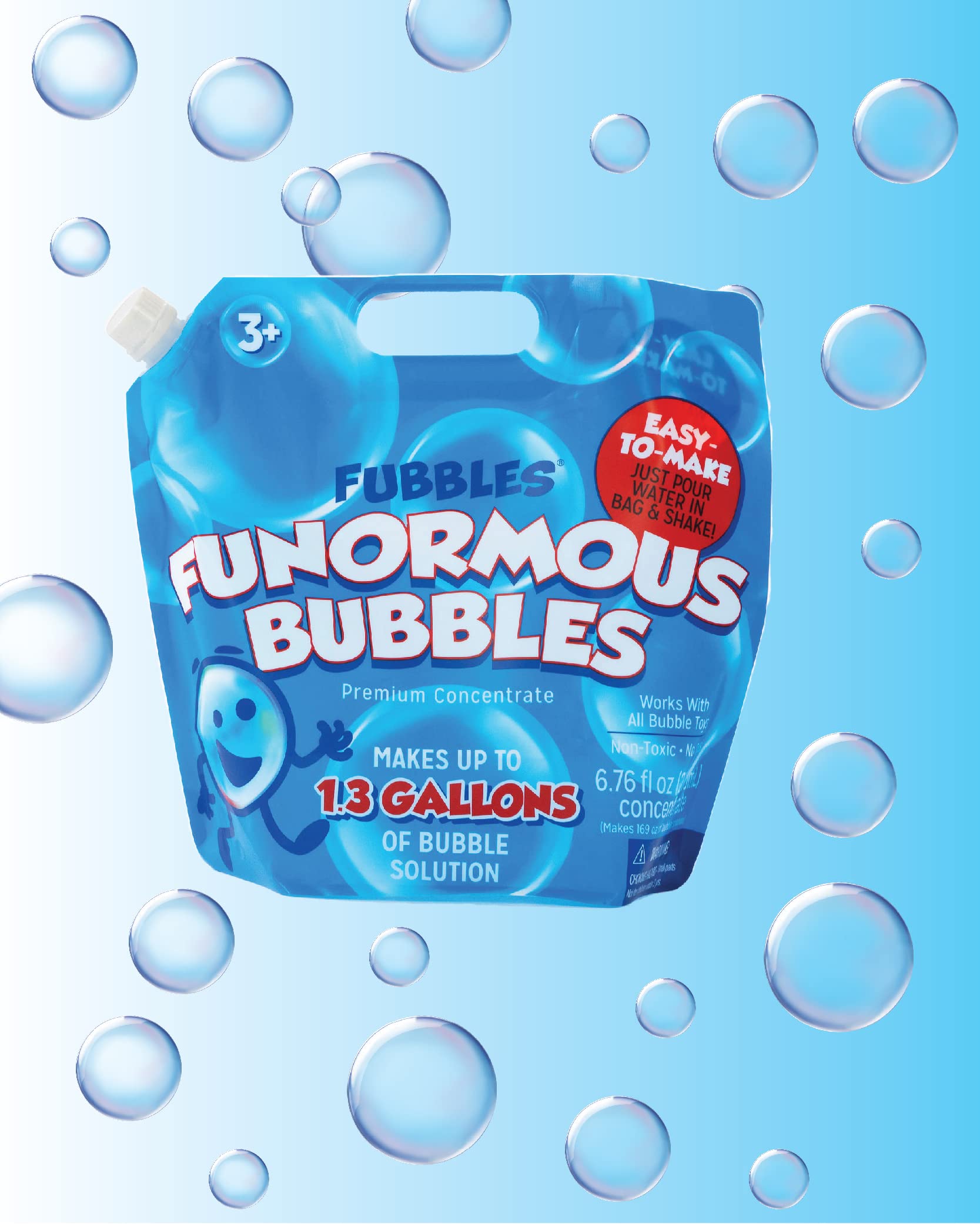 Little Kids Bubbles by Fubbles| Bubble Solution Refill | 169oz Non Toxic Bubble Solution | Bubble Concentrated for Bubble Machine, Bubble Juice Refills