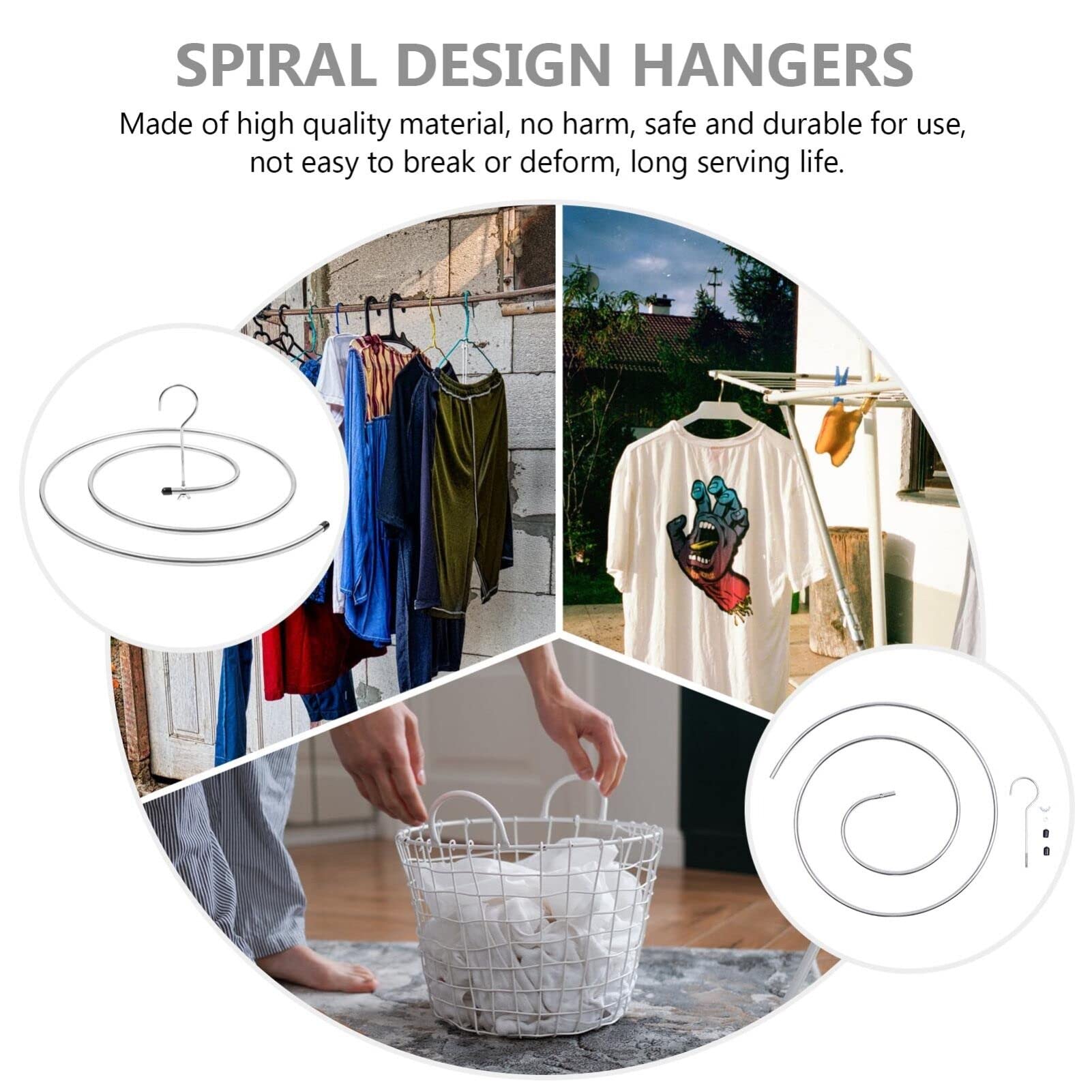 BESPORTBLE Spiral Sheet Hanger, Stainless Steel, Space Saving Hangers for Sheets Bedspreads Coverlets Mattresses Tablecloths Sofa Covers Blankets Shawls Scarfs Capes (2-Pack)