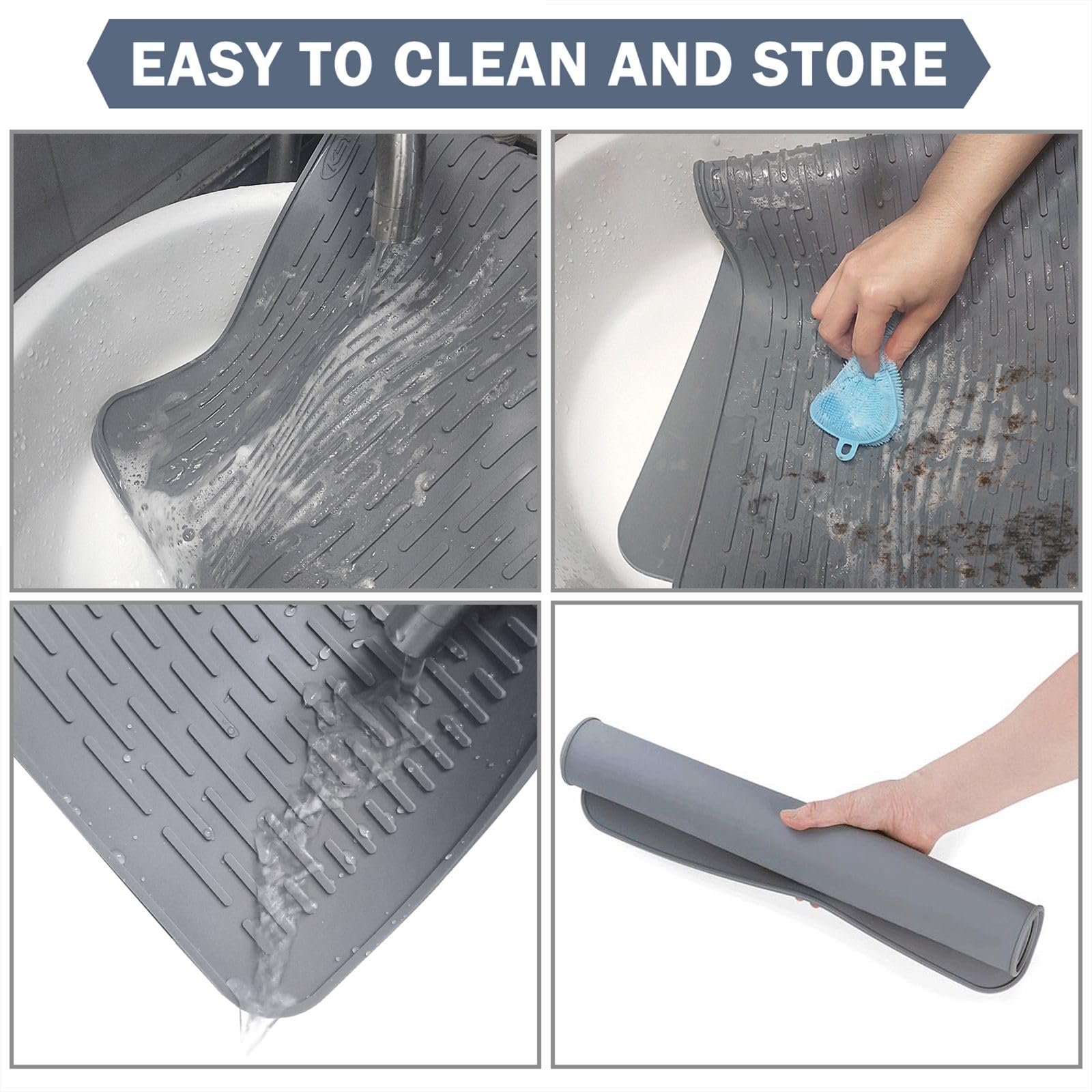 Silicone Stove Top Covers For Electric Stove, 31x21 inch Silicone Stove Top Protector, Flat Electric Stove Top Cover, Glass Top Stove Cover Protector to Prevent Scratching -Grey