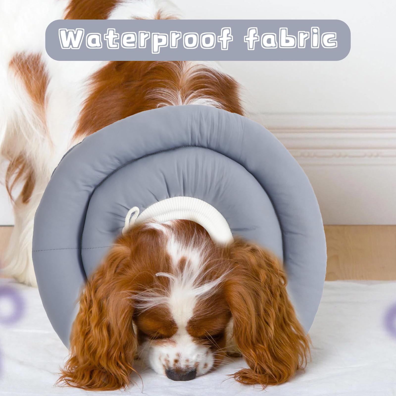 Soft Dog Cones for Small Dogs Waterproof Soft Elizabethan Donut Collar After Surgery, Adjustable Dogs Cats Recovery Collar Comfy Protective Cone Collar Anti-Licking Biting Wounds