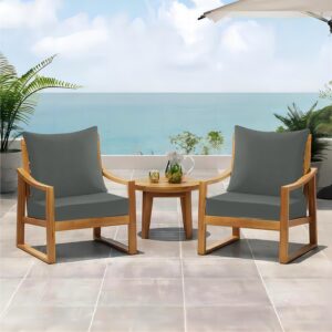 downluxe Outdoor Deep Seat Cushions Set, Waterproof Memory Foam Patio Furniture Cushions with Zipper for Outdoor Chair Sofa, 24" x 24", Dark Grey 1, 2 Piece Set