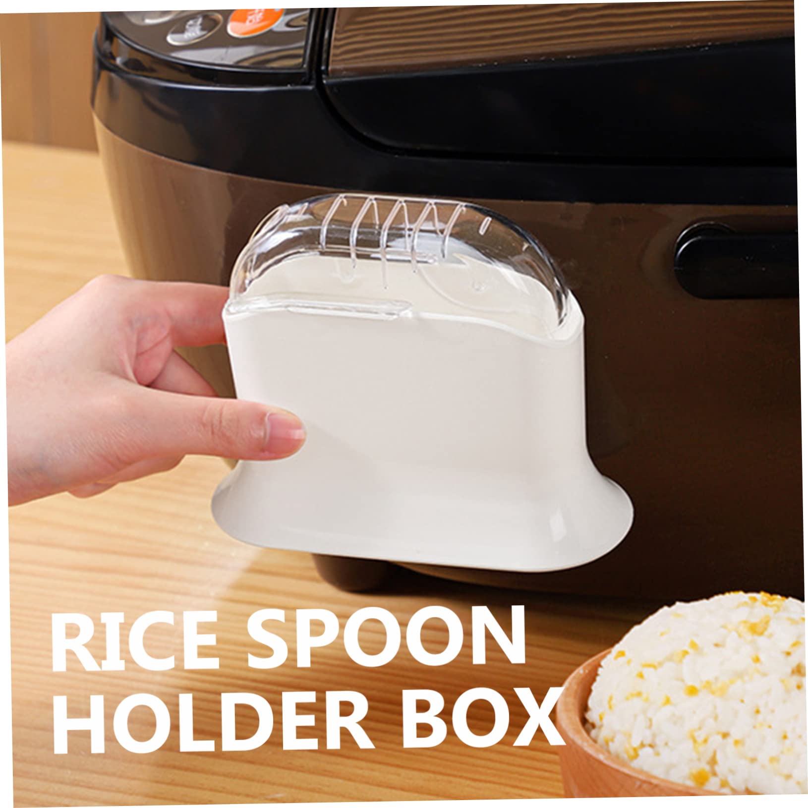 DOITOOL Rice Spoon Storage Rack Plastic Organizer Box Plastic Cutlery Organizer Rice Scoop Rack Rice Paddle Stand Rice Spatula Case Utensils Storage Rack Spoon Holder Rice Spoon Rack Ladle