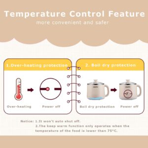 Dezin Hot Pot Electric with Steamer, Rapid Noodles Cooker, Stainless Steel Electric Pot 1.6 Liter, Perfect for Ramen, Egg, Dumpling, Soup, Oatmeal with Temperature Control and Keep Warm Function