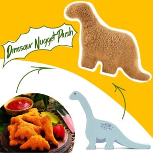 LANARP Dino Nugget Pillow,Dino Chicken Nugget Plush,Soft Dinosaur Chicken Nuggets Pillow for Birthday Decorations, Stuffed Animal Plush Toy (Stegosaurus + Brontosaurus)