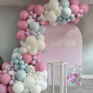 Purple Blush Balloon Garland Arch Kit,Double-Stuffed Dusty Purple Blush Pink Balloons for Butterfly Birthday Bridal Baby Shower Party Decorations