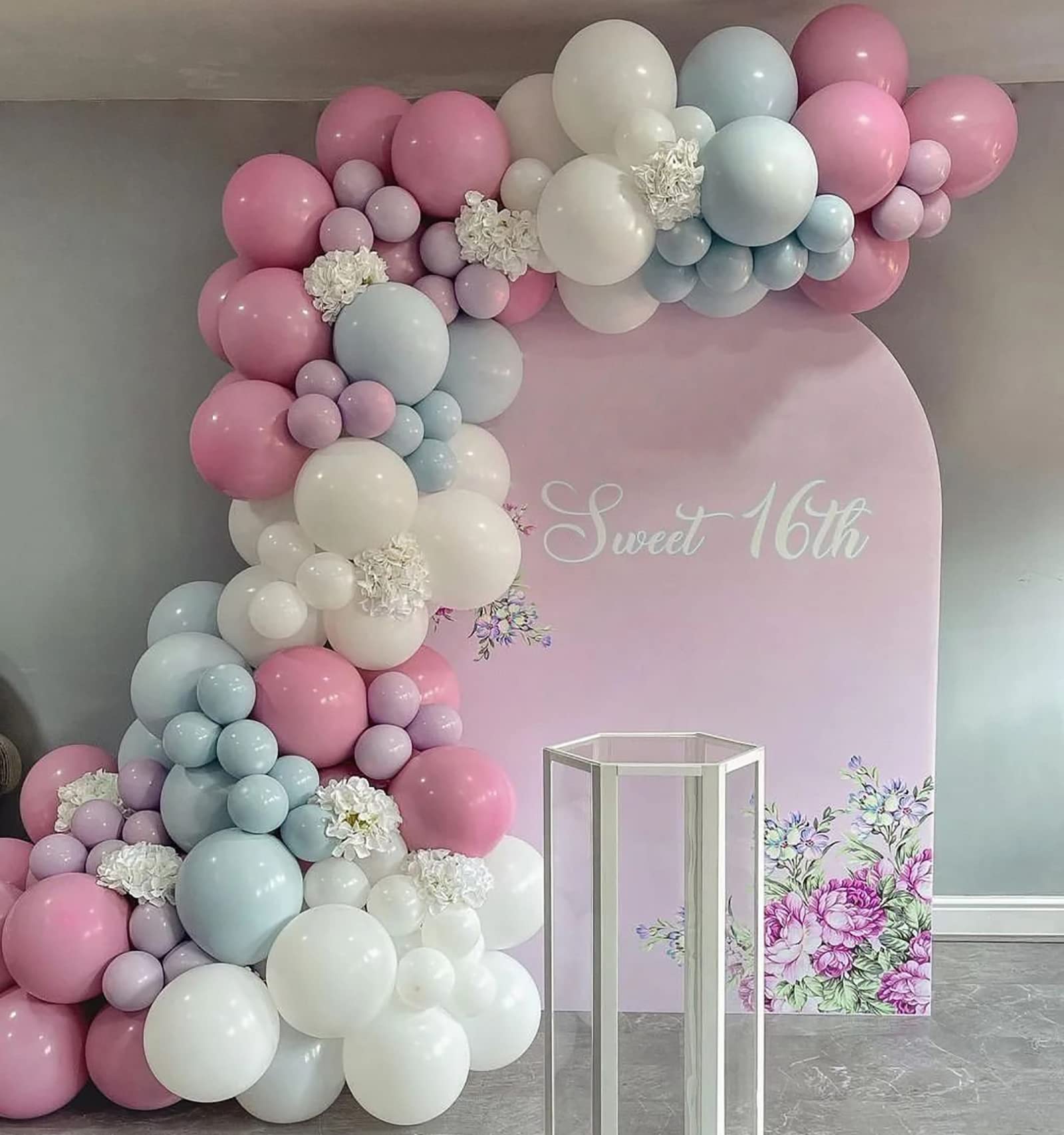 Purple Blush Balloon Garland Arch Kit,Double-Stuffed Dusty Purple Blush Pink Balloons for Butterfly Birthday Bridal Baby Shower Party Decorations