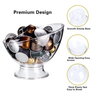 MOLFUJ Coffee Pod Holder, Clear K Cup Holder Plastic, Espresso Coffee Pod Holders for Counter Small, Coffee Pod Storage for K Cups, Capsule Organizer Creamer Holder for Coffee Bar (2 Pack)