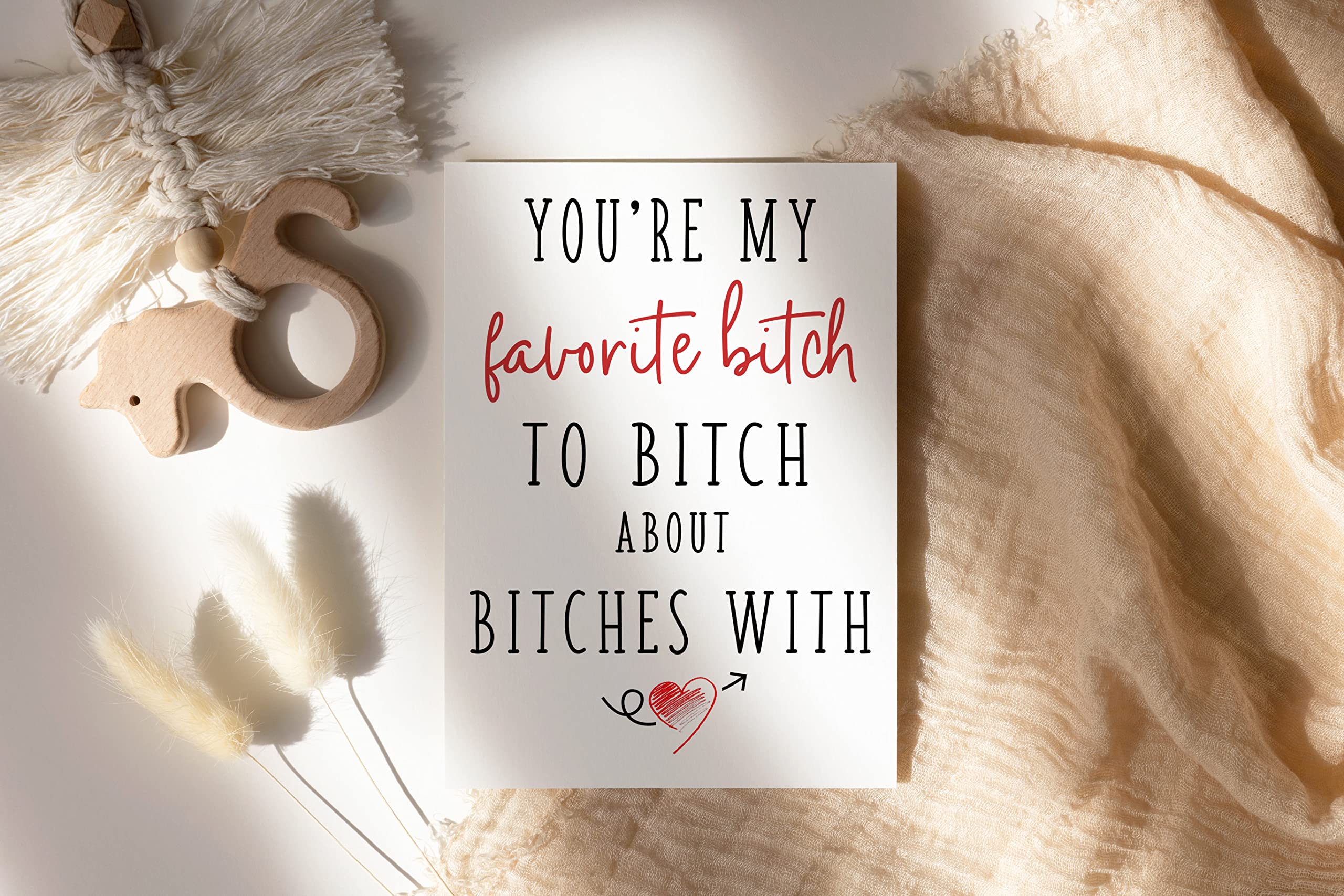 LissiArt97 You'Re My Favorite Bitch To Bitch About Bitches With Card - Funny Birthday Card - Birthday Card For Best Friend Friend Co-Worker - Thinking Of You Card - Greeting Card