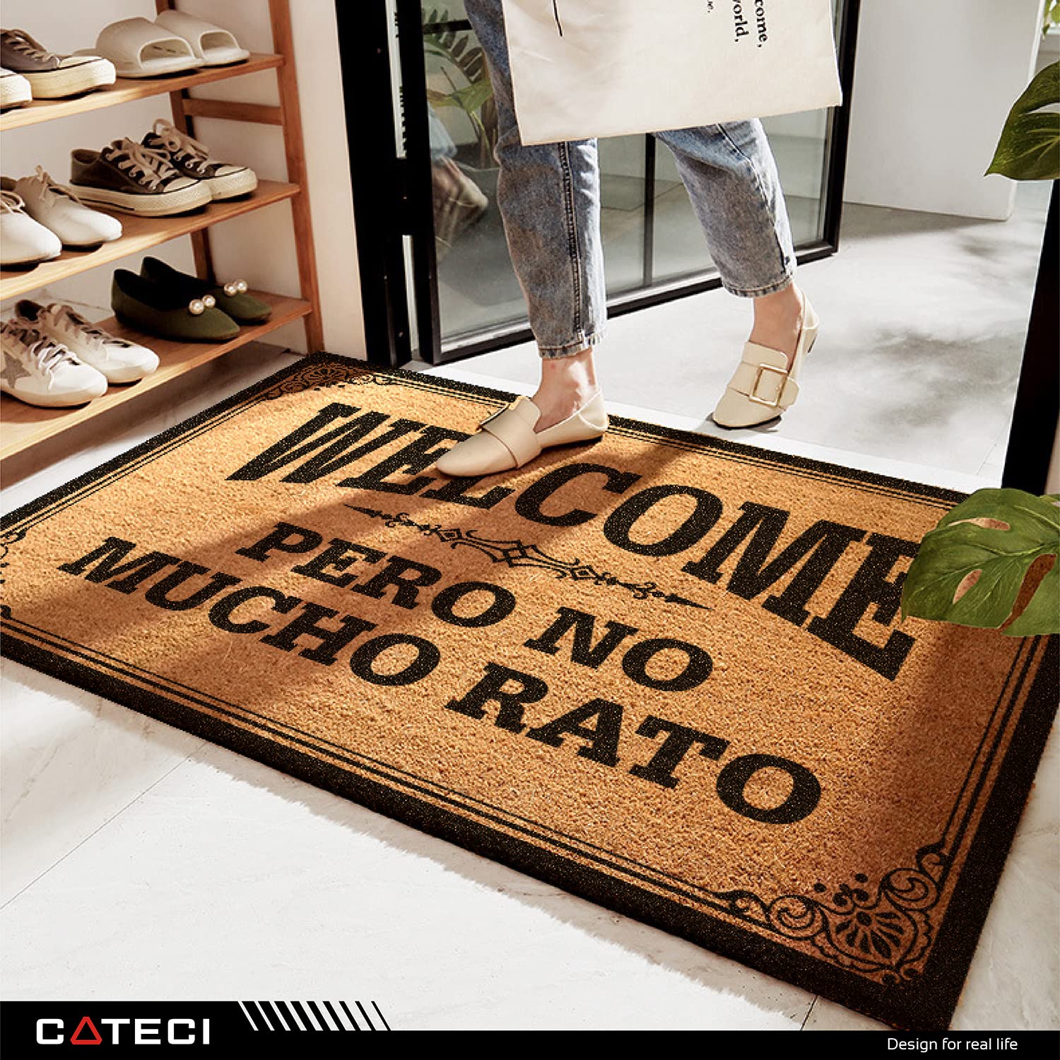 Coteci Welcome Doormats Funny Welcome Pero No Mucho Rato Mats Rubber Non Slip Backing Machine Washable Entry Rug for Front Door Garden/Kitchen/Bedroom, 20*32IN/50*80CM