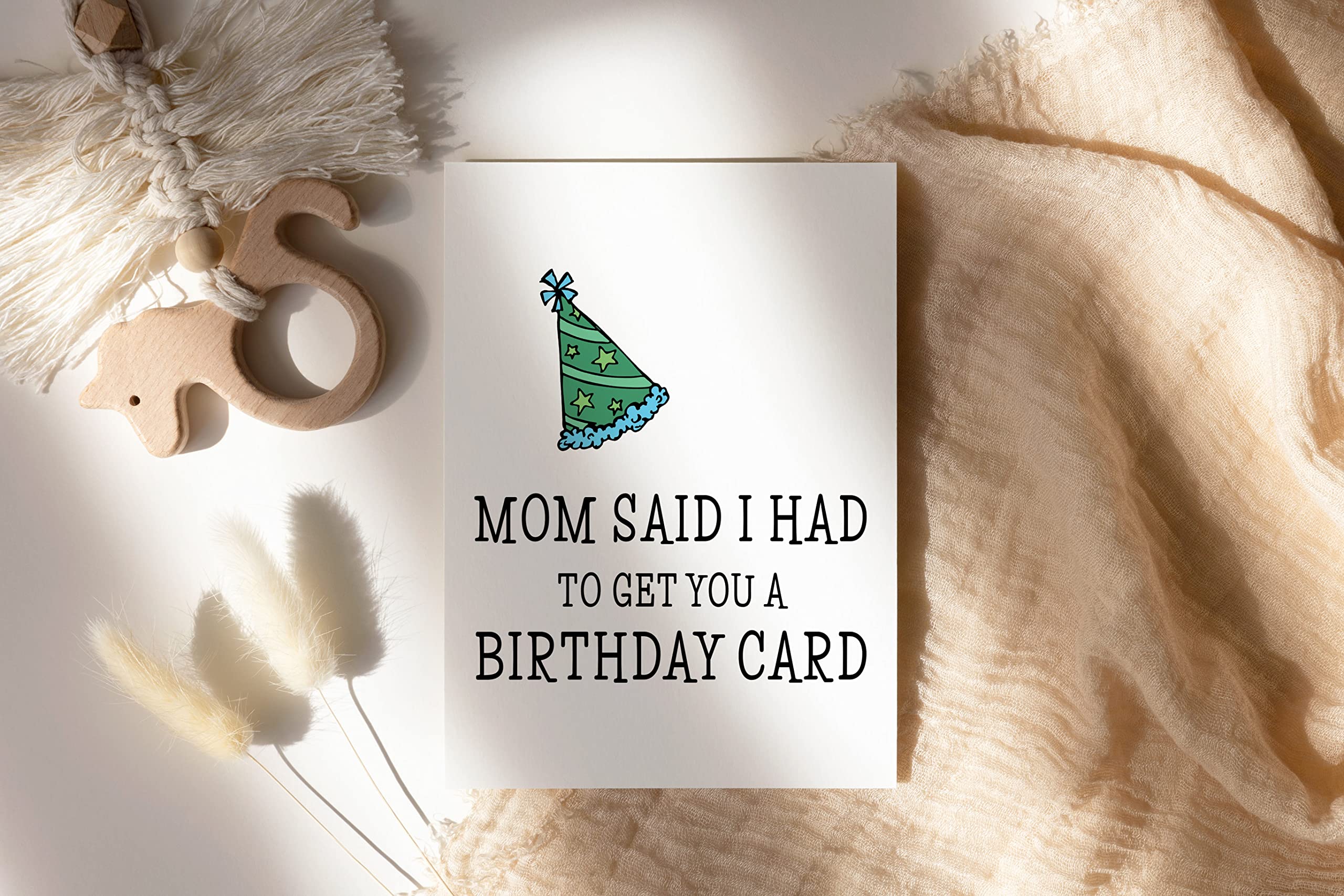 LissiArt97 Mom Said I Had To Get You A Card - Funny Birthday Card For Sibling Brother Sister Card - Birthday Sibling Card - Greeting Card