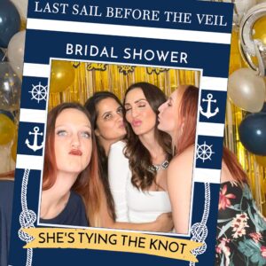 LaVenty Nautical Bachelorette Party Decorations Boat Last Sail Before The Veil Party Supplies Nautical Bridal Shower Party Supplies Get Nauti Party Photo Booth Props Frame