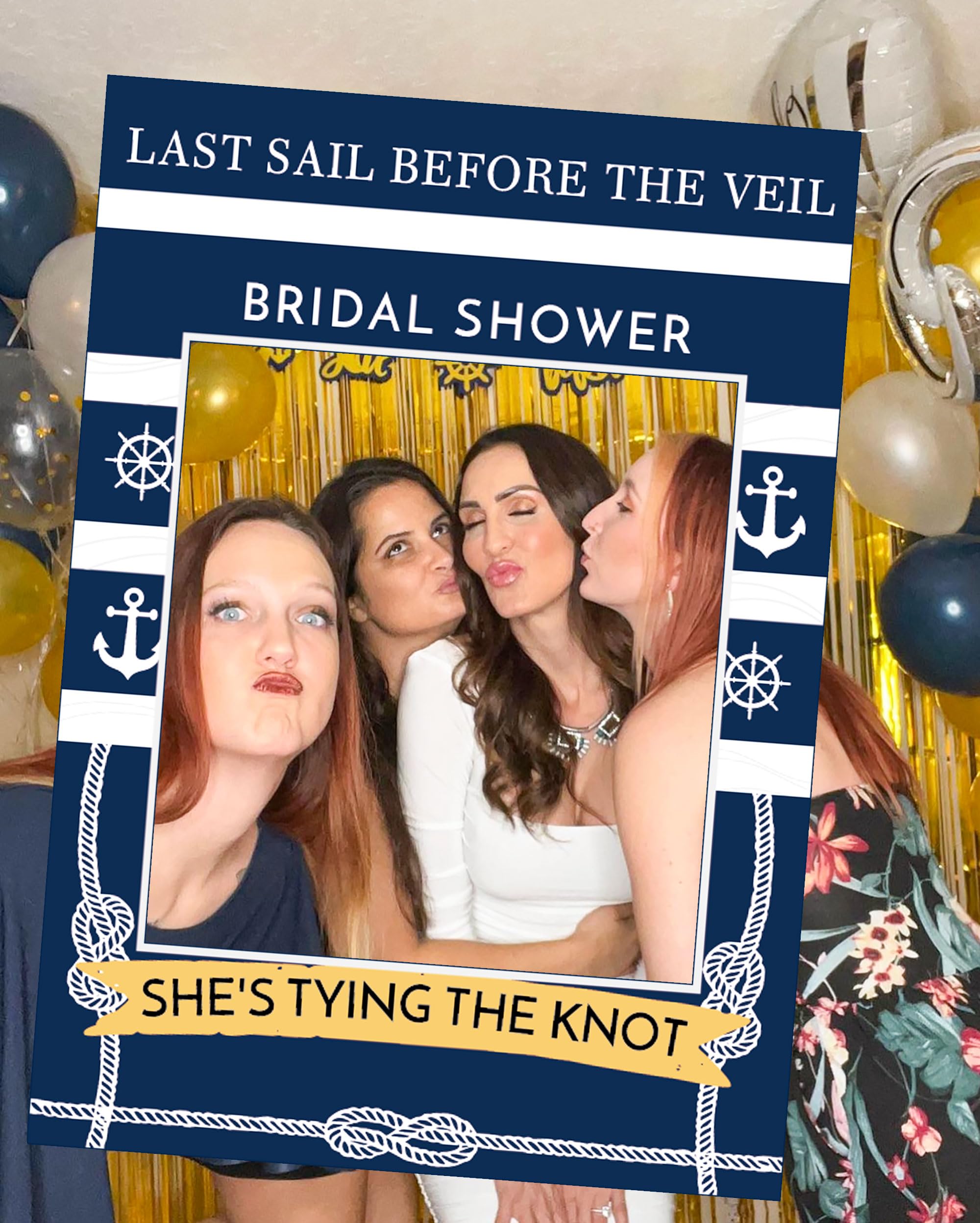 LaVenty Nautical Bachelorette Party Decorations Boat Last Sail Before The Veil Party Supplies Nautical Bridal Shower Party Supplies Get Nauti Party Photo Booth Props Frame