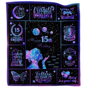 dulkjio gifts for 15 year old girl, quinceanera gifts, 15 year old girl gift ideas, birthday gift for 15 years old girl, 15th birthday gifts for teen girls, 15 year old girl gift throw blanket 60"x50"