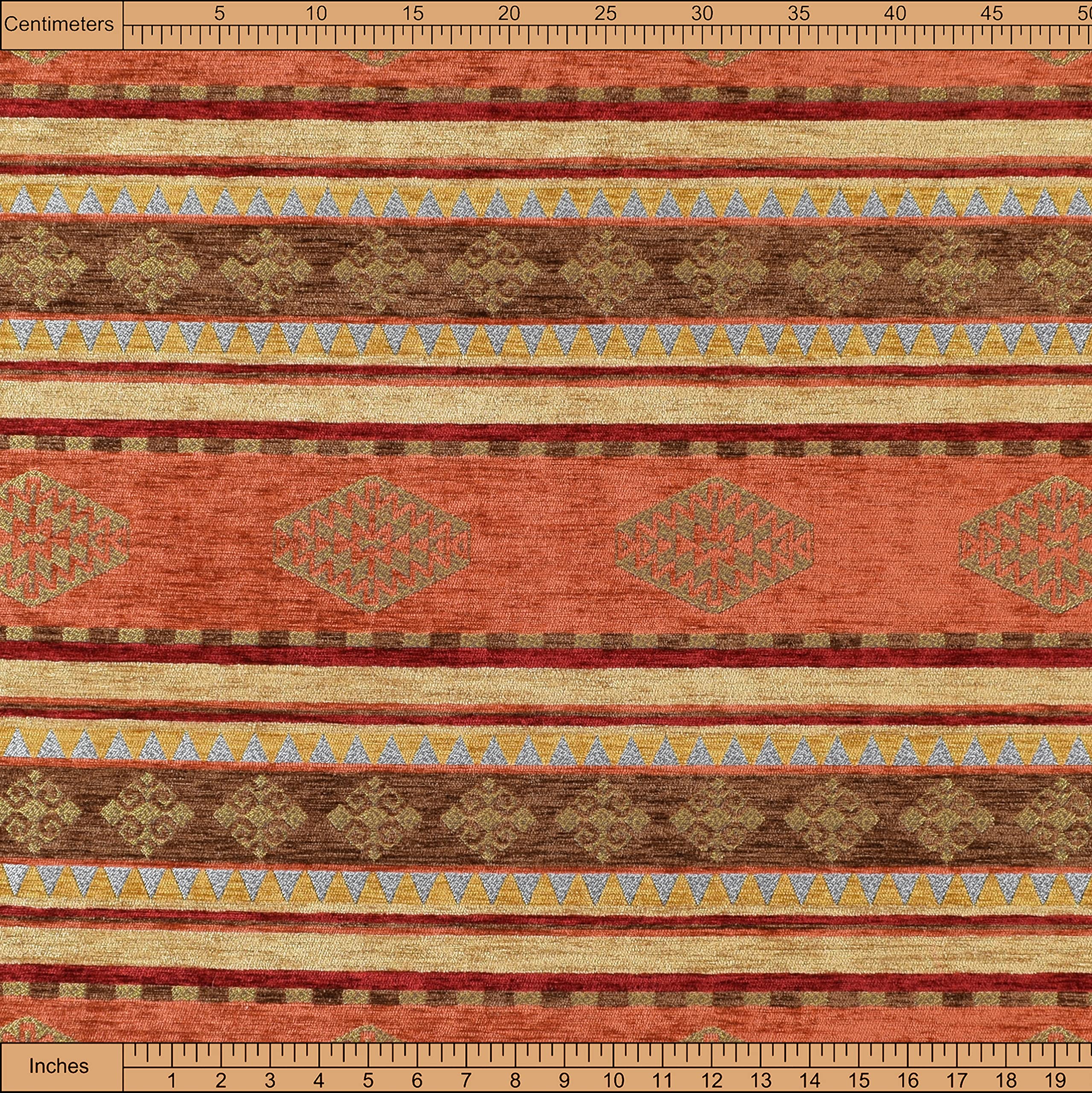 Kilim Pattern Upholstery Fabric Kilim Bohemian Boho Tapestry Tribal Southwestern Turkish Persian Moroccan Mexican Ethnic Fabric by The Yard Meter (2 Yards (55" x 72"))