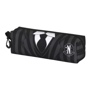 karactermania wednesday uniform-2.0 fan square pencil case, black, 21 x 8 cm, black, one size, 2.0 fan square pencil case uniform