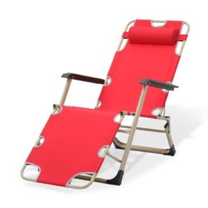 magshion folding reclining 3-position patio chairs outdoor chaise lounge chairs patio furniture folding portable outside recliner chair for poolside backyard and beach, 300 lbs (red)