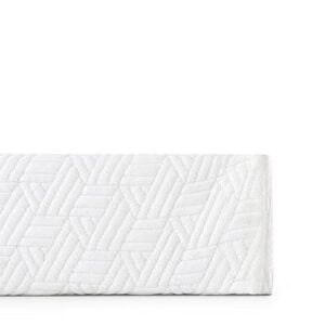 MELLOW 4 Inch Metal Box Spring Mattress Foundation with Wood Slats and Fabric Cover, Full, White