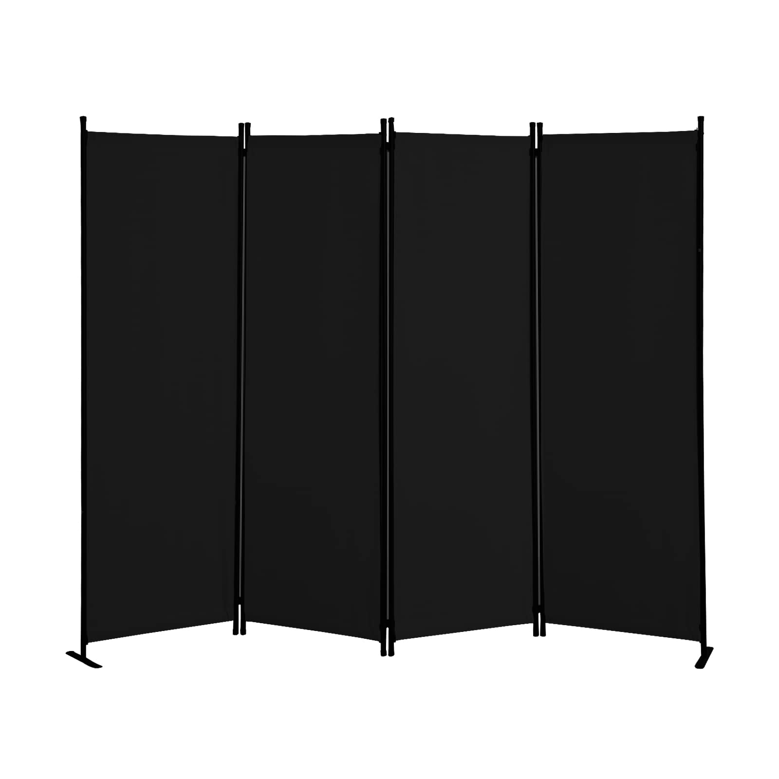 4 Panel Folding Privacy Screens, Folding Privacy Screen for Office, Partition Room Separators, Freestanding Room Fabric Panel (Black)