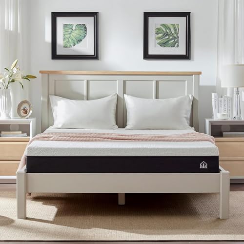 SERENITY HOME 12 inch Twin Memory Foam Mattress with Ventilated Cooling Gel Foam| Pressure and Stress Relief | Motion Isolation | Twin Mattress in a Box | Medium Firm | Twin | 12 Inches,White