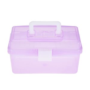 buzhi art organizer box,clear plastic art storage box watercolor oil painting supplies multipurpose case portable for artists students