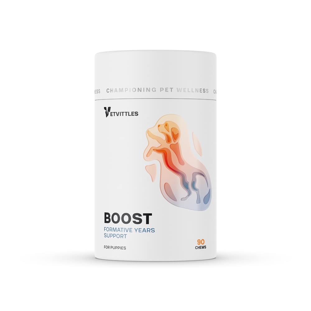 VetVittles Boost for Puppies - Natural Formative Years Support - Stimulates Growth, Strengthens Immunity, Increases Energy, and Promotes Appetite - 90 Soft Chews