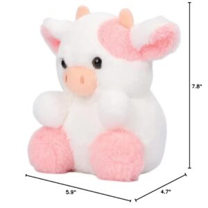 GracesDawn Cow Plush Toy, Plush Pillow Cow Toy, Palm Cows Plush Stuffed Animal Toy, Cartoon Cute Pink Cow Plush Toy, 7.8 inches high