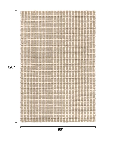 Dash and Albert Gridiron Indoor/Outdoor Area Rug - 8' x 10' Wheat Checkerboard Handwoven Accent Rug - Durable, Fade Resistant, High Traffic Friendly