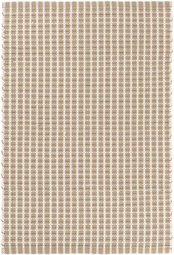 Dash and Albert Gridiron Indoor/Outdoor Area Rug - 8' x 10' Wheat Checkerboard Handwoven Accent Rug - Durable, Fade Resistant, High Traffic Friendly