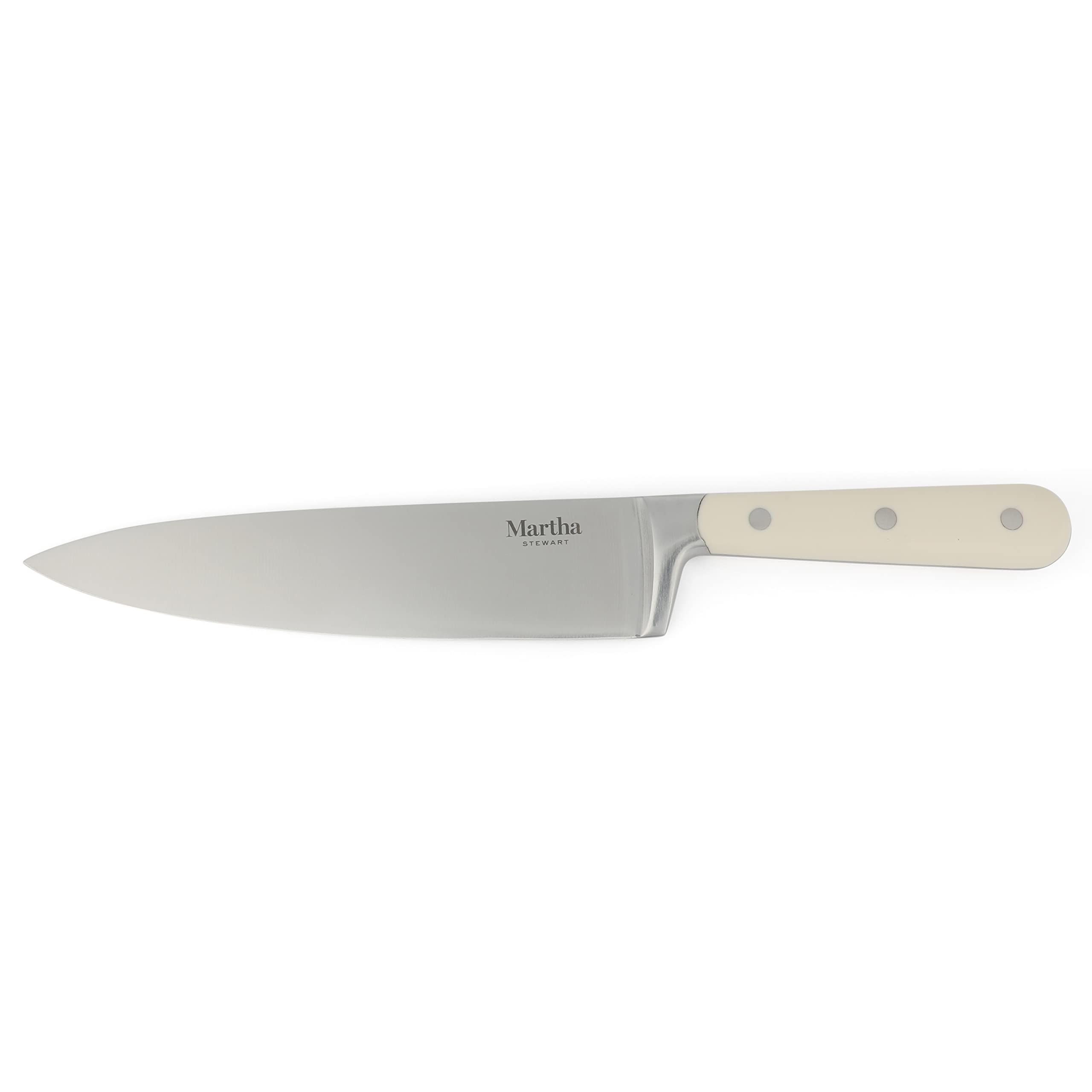 Martha Stewart 8 Inch Forged Triple Riveted Stainless Steel Chef Knife - Linen