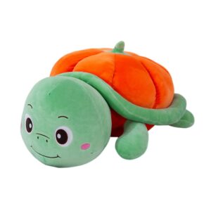 xiyuan stuffed pumpkin turtle plush toy, 20 inch turtle stuffed animal, turtle plush cuddly soft pillow, marine stuffed animal, turtle plush pillow（orange）