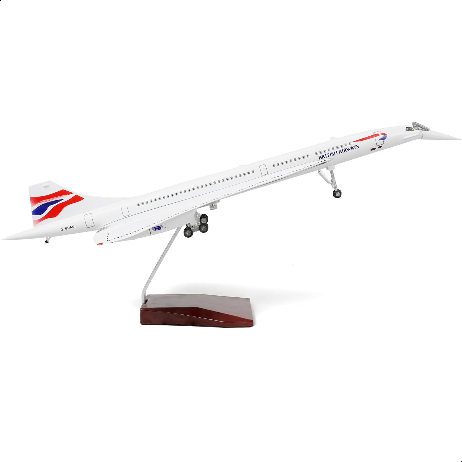 NUOTIE 1:125 Concorde Airplane Model Pre-Build Diecast Aircraft Model Kits Aircraft Simulation Model Display Model Collection or Gift(British Airways)