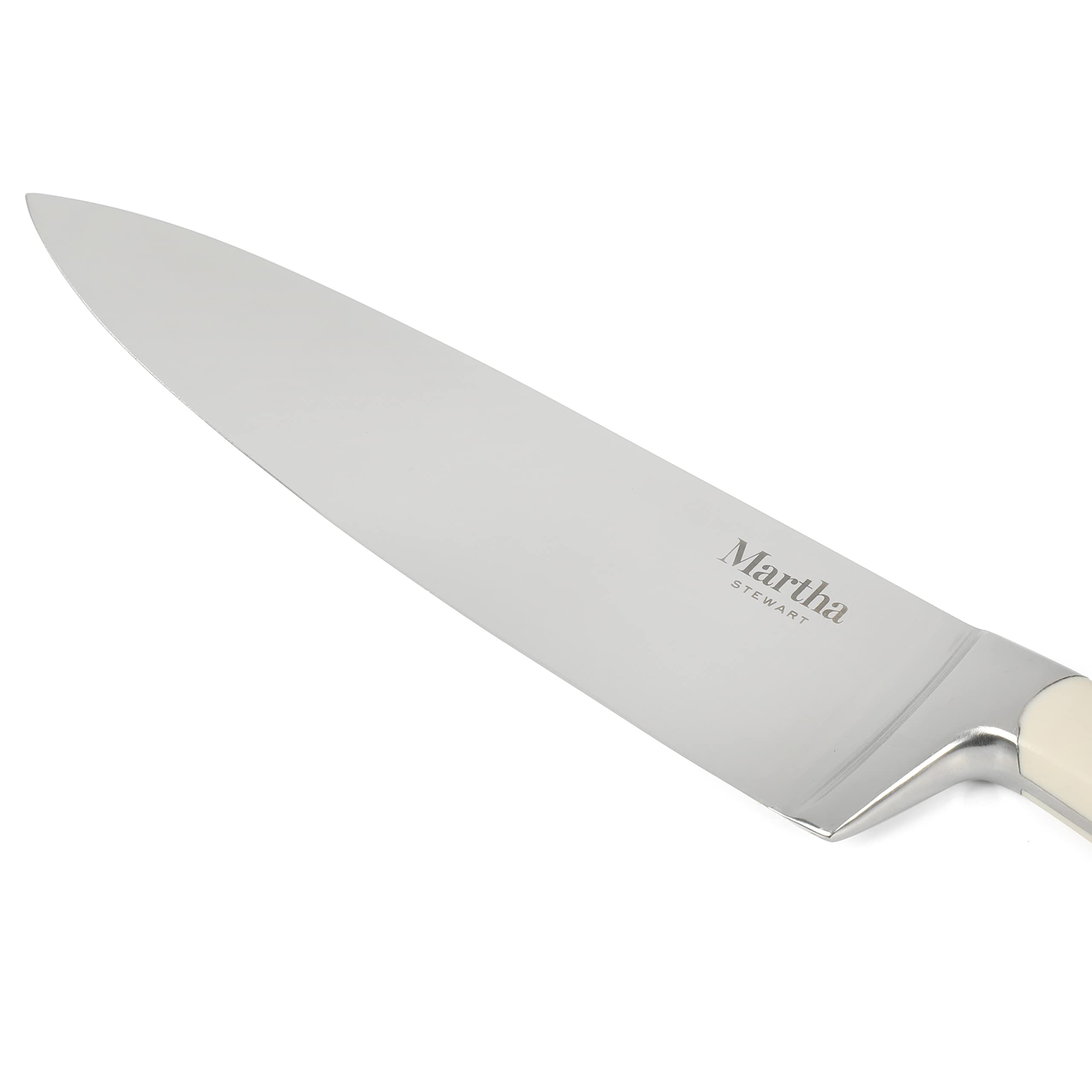 Martha Stewart 8 Inch Forged Triple Riveted Stainless Steel Chef Knife - Linen