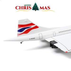 NUOTIE 1:125 Concorde Airplane Model Pre-Build Diecast Aircraft Model Kits Aircraft Simulation Model Display Model Collection or Gift(British Airways)