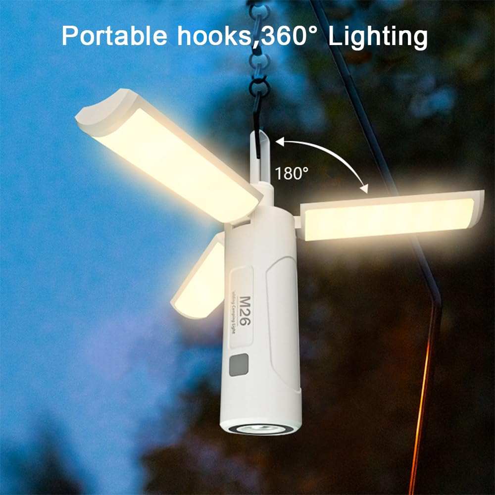 Rechargeable Camping Light, 750 Lumens 3500mAh Portable LED Camping Lantern for Fishing/Camping/Hiking/Emergency Kits.3 Lighting Modes.