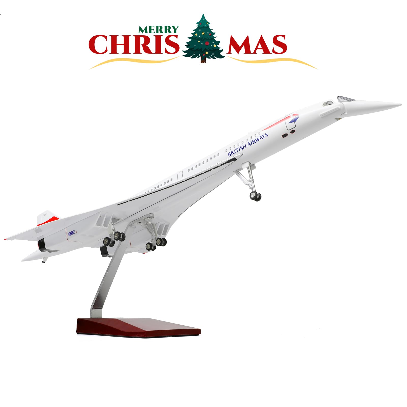 NUOTIE 1:125 Concorde Airplane Model Pre-Build Diecast Aircraft Model Kits Aircraft Simulation Model Display Model Collection or Gift(British Airways)