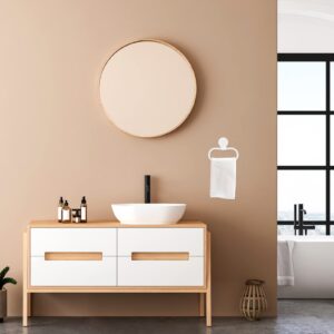 Hemoton Bathroom Towel Ring Holder Self Adhesive Towel Ring Towel Hanger No Drill Towel Bar Hand Towel Ring No Drilling Towel Rack Paper Towel White Wall Hanging Tower Hanger