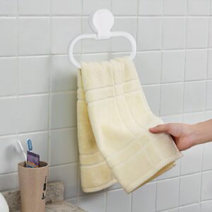 Hemoton Bathroom Towel Ring Holder Self Adhesive Towel Ring Towel Hanger No Drill Towel Bar Hand Towel Ring No Drilling Towel Rack Paper Towel White Wall Hanging Tower Hanger