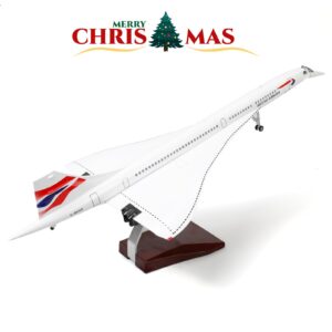 NUOTIE 1:125 Concorde Airplane Model Pre-Build Diecast Aircraft Model Kits Aircraft Simulation Model Display Model Collection or Gift(British Airways)