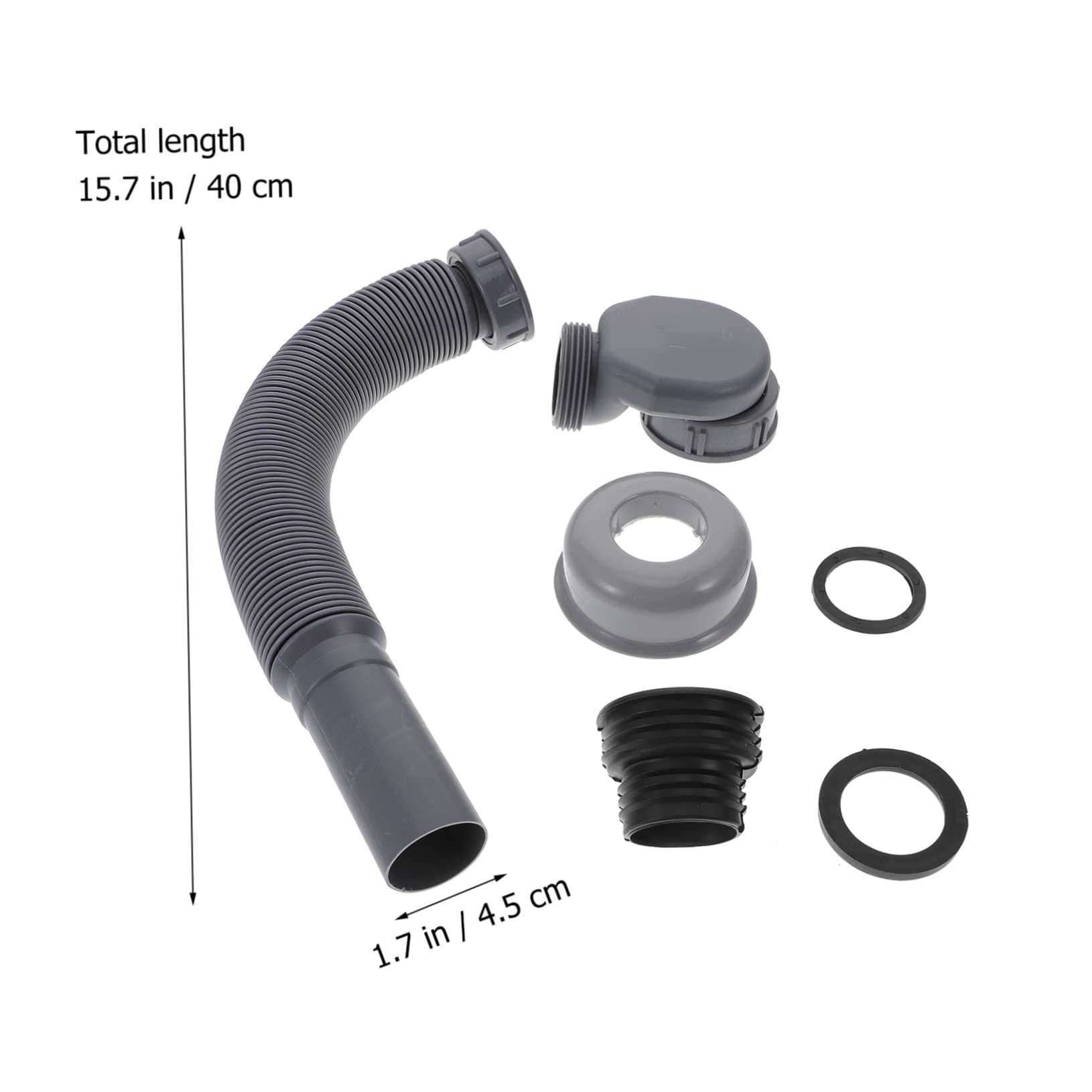 DOITOOL Expandable Drain 1 Set Bathtub Drain Flex Hose Plastic Drain Tubes Wash Basin Sink Kitchen Drain Expandable Drain Sink Expanded Tube Grey Extend