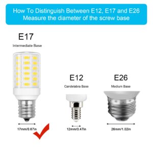 Frigidaire Freezer Light Bulb Replacement E17 LED Appliance Bulb KEI D28A KEL2811 Compact 5304517886 6W Equivalent 60W-70W Daylight White 800LM E17 Intermediate Base Bulbs Not Dimmable (2 Pack)